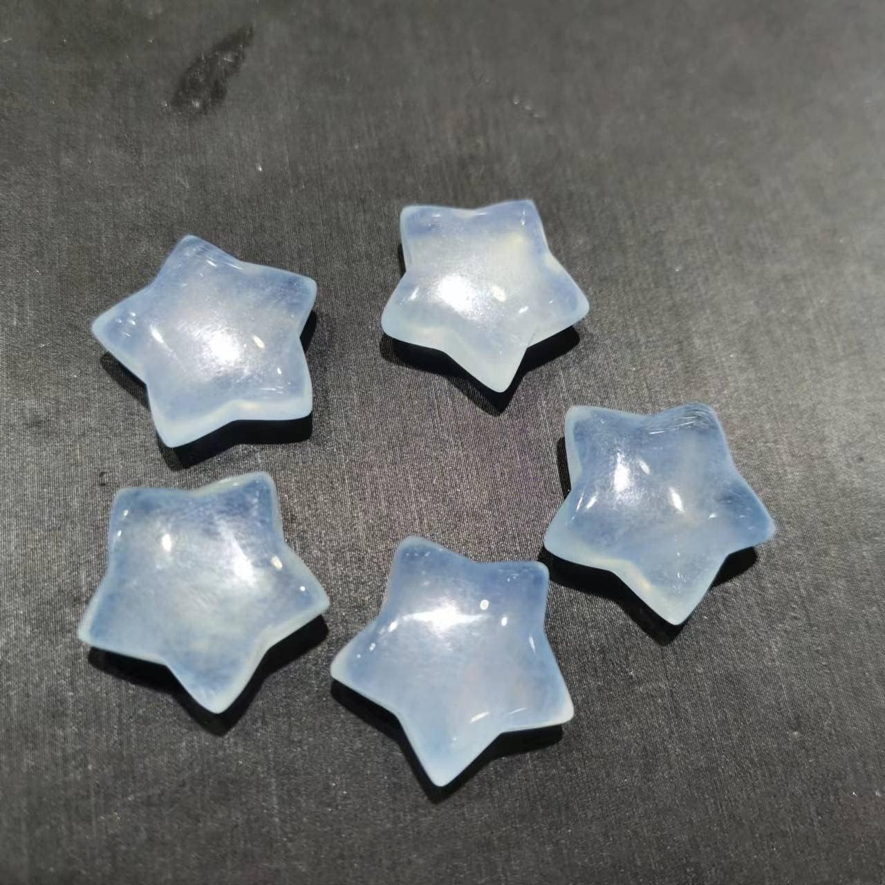 5pcs Natural Aquamarine Crystal Mini Star and Moon for DIY (Color : Star)