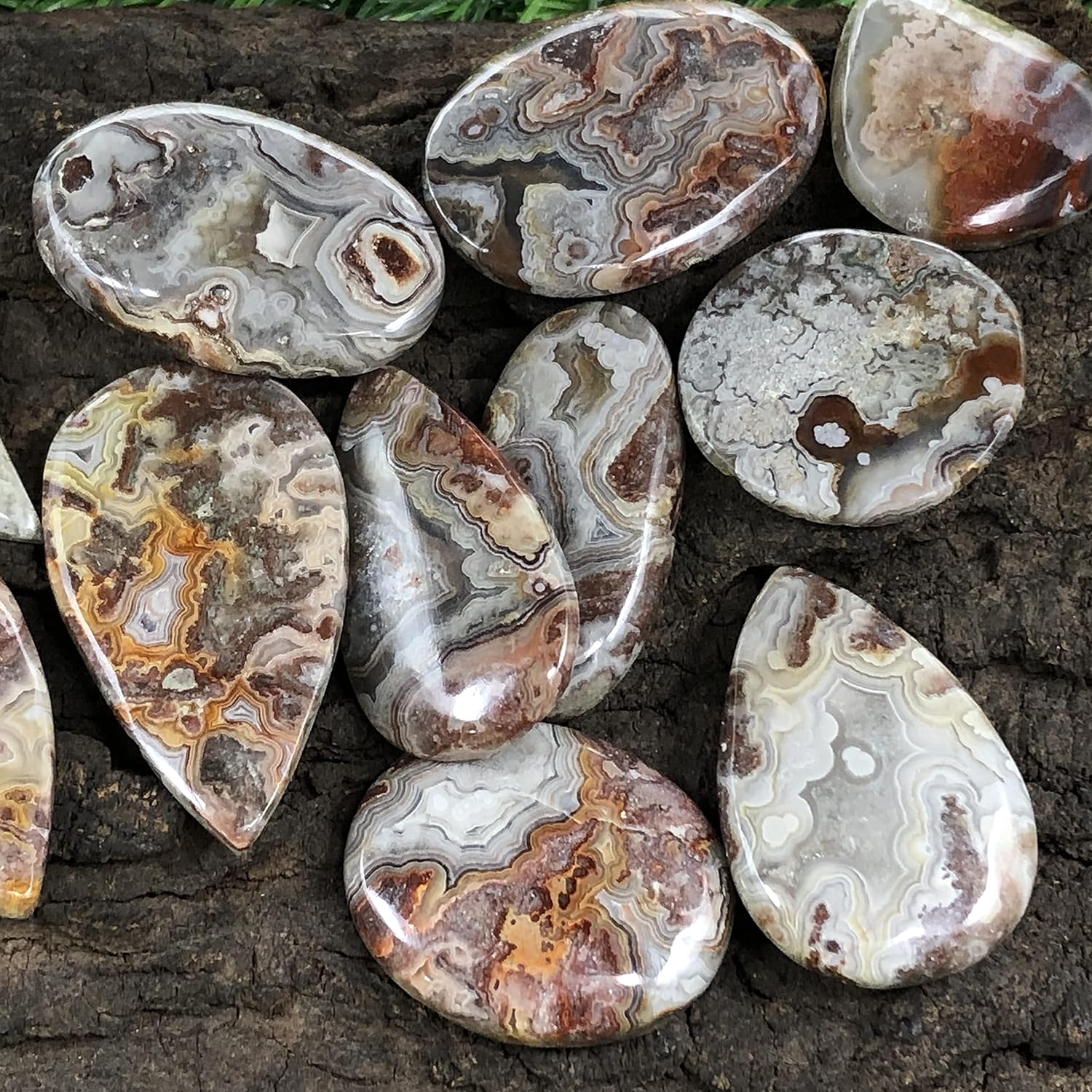 Natural CRAZY LACE AGATE Gemstone Loose Cabochon Lot For Jewelry Making, Loose Gemstone For Ring, Earring & Pendant Necklace, Jewelry Making Cabochons, Healing Gemstones