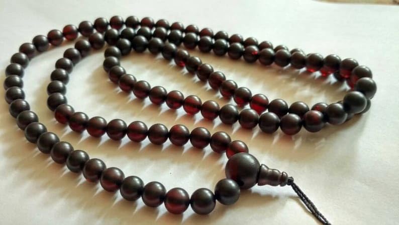 Natural baltic amber 7mm 108 Mala Beads, Spiritual, Meditation Beads, Reiki, Japa Mala, Buddhist Prayer Beads, Yoga Bracelet, healing beads LKMALA-RRGU-77