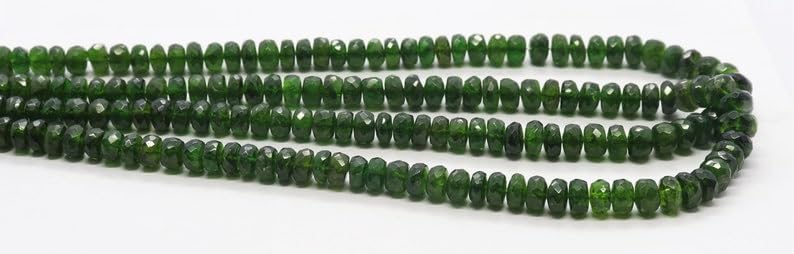 Natural Chrome Diopside rondella Faceted Beads 4-7 mm 17 inch Long String Jewelry Making Gemstone Beads for Necklace Bracelet