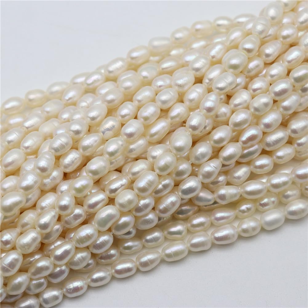 4.5Mm-5Mm Natural Freshwater Pearls Beads Rice-Shaped Circular Flat-Shape Irregular Beads for Jewelry Making Shape 5 500 Pieces