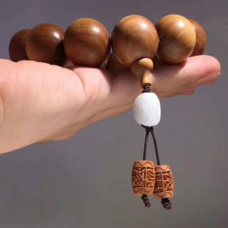 Mascot Wooden Crafts Wood Carving Art Wood Decoration Artwork 印度老山檀香手串富甲天下文玩手串 念珠男女檀木佛珠手链(DIY不沉水20MM老山)