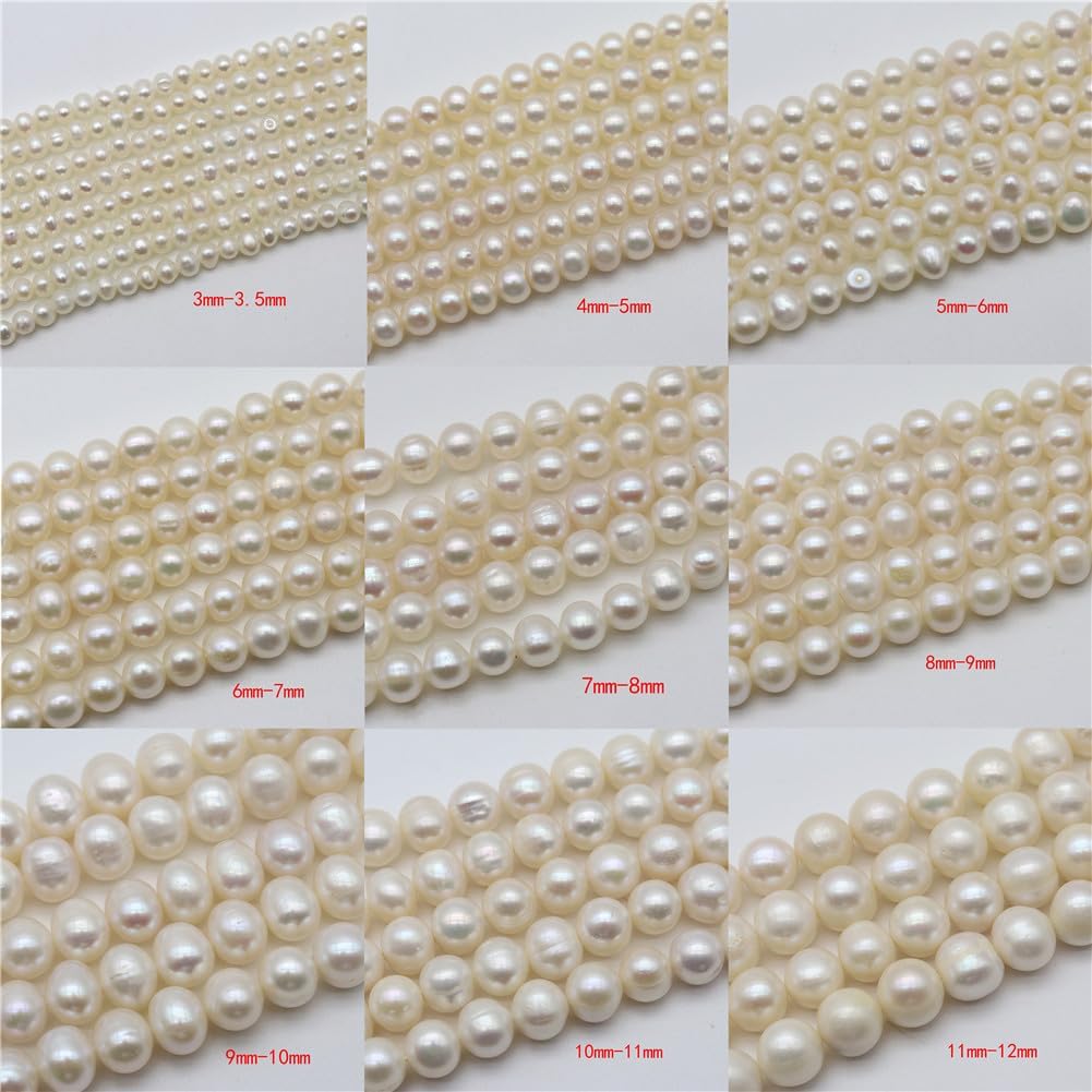 Natural Pearl Bead Freshwater Pearl Oval Circular Loose Spacer Bead for Jewelry Making DIY Necklace Earring 9mm-10mm 1000 Pieces