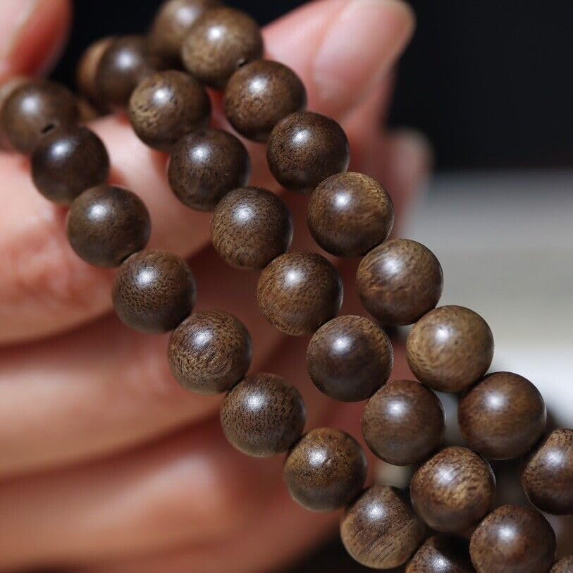 Agarwood 8mm*108 Brunei Agarwood Soft Silk Nine Points Sinking Buddha Beads Rosary Beads