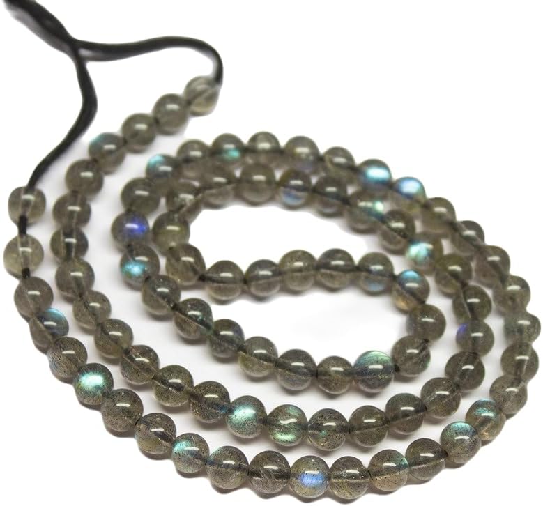 13 inch Strand of Natural gem Labradorite, 4-4.5mm Round Smooth Beads for DIY Jewelry Making. | Beads_05060