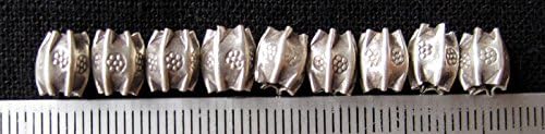 Full Funk Ethnic Thai Karen 97% Silver Beads - Crimp Bugle - 6 Pieces