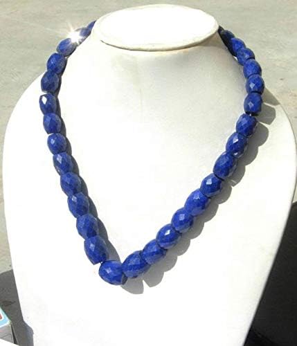 Full 16 Inches Strand. - AAA Natural Undyed Lapis Lazuli Faceted Puffy Oval or BaHIGHel Beads Size 8x7.5-11x9mm Code-HIGH-41228