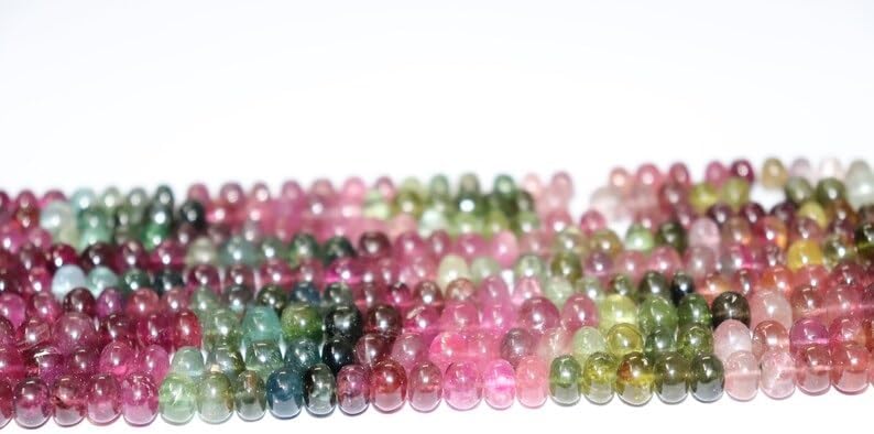 Multi Tourmaline Smooth Rondelle Beads 5mm Tourmaline Smooth Rondelle Beads Wholesale Beads for Making Jwelery