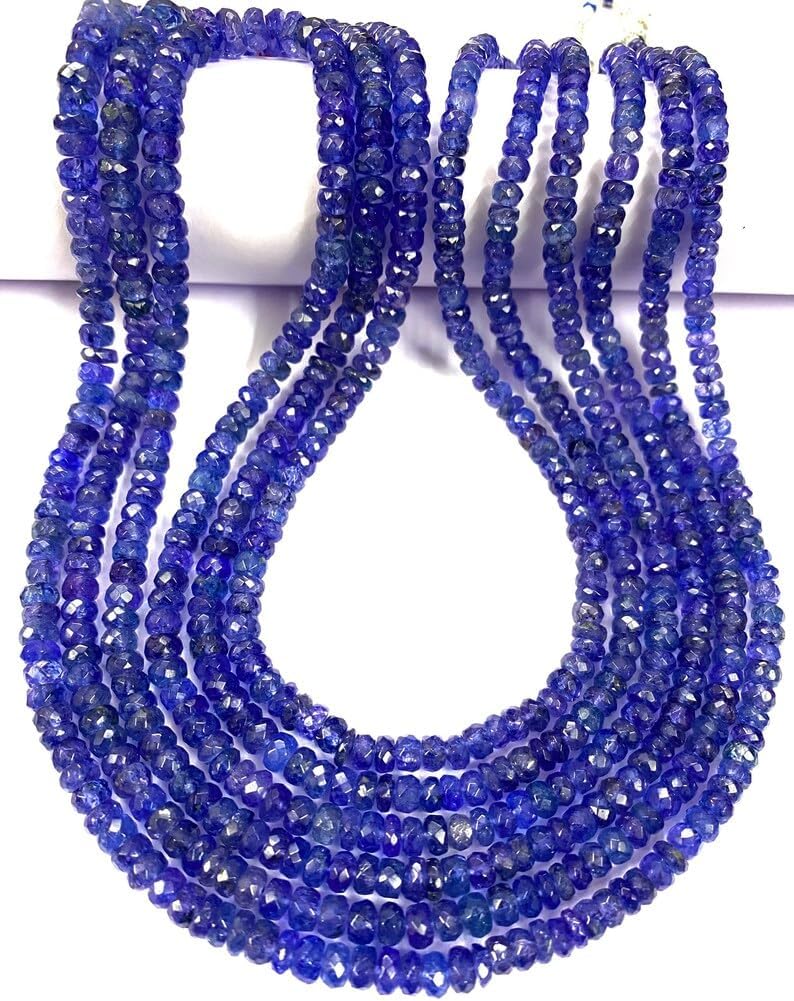 Natural Tanzanite rondelle Faceted Beads 3X4MM 20 inch Long String Jewelry Making Gemstone Beads for Necklace Bracelet