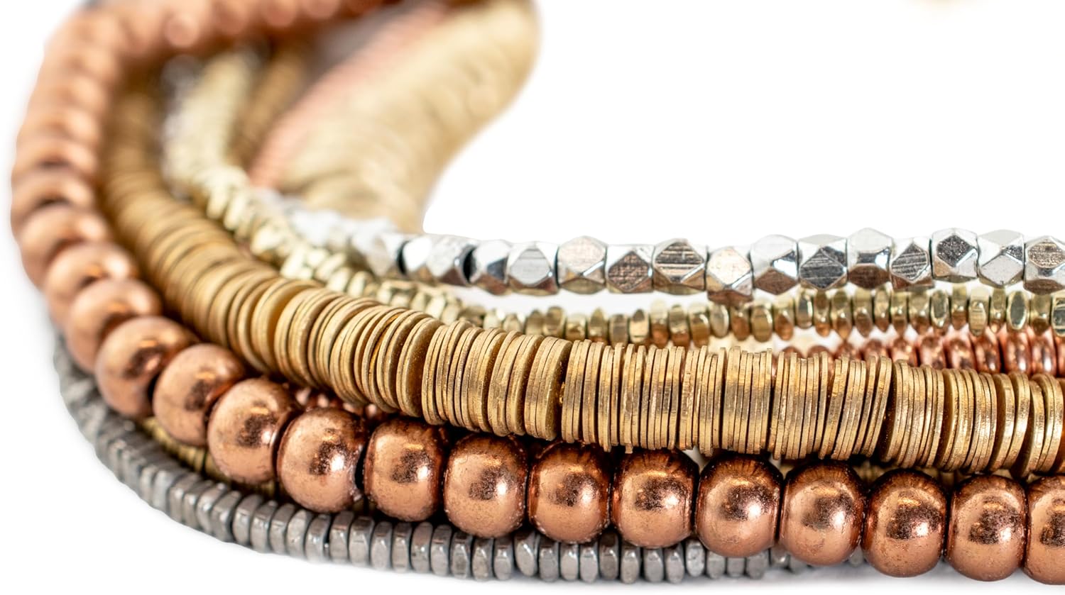 Metal Spacer Bead Bundle – 8 Strand Set | Approx. 3000 Brass, Copper & Silver-Color Heishi, Donut & Round Beads | Top-Selling Styles for Jewelry Making & Crafts