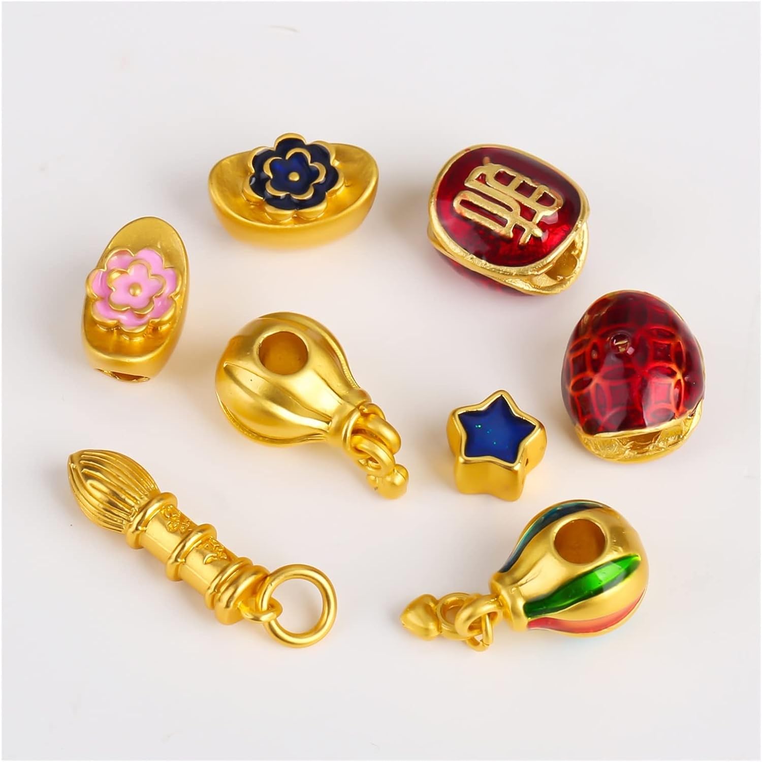 Gold Spacer Beads Wenchang Pen Sand Pendant DIY Accessories String Necklace Jewelry