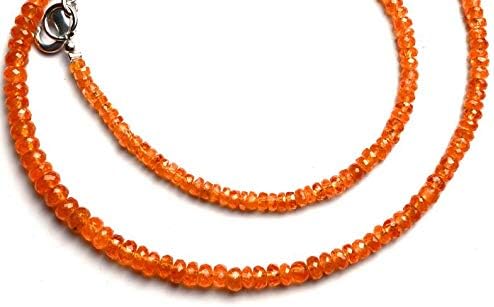 17 inch Strand Natural spessartine Garnet 3-5 mm rondelle Faceted Beads Natural Gemstone spessartine Garnet Faceted 3 to 5mm rondelle Beads 17 inch Full Strand Very Rare Orange Garnet