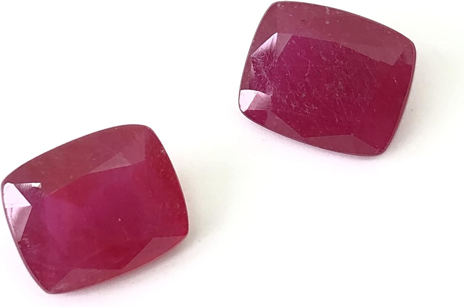15.40 Ct Pair Ruby Cushion Shape Size 12x10 mm Cut Faceted Attractive High Quality Fine Loose Gemstone Best For Making Earring Jewelry