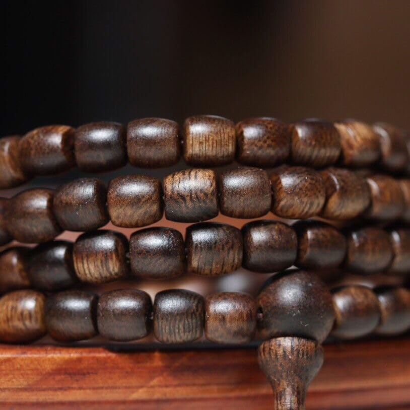 Agarwood 6mm×108pcs Phusen Red Clay Agarwood Bracelet Buddhist Beads Rosary Beads