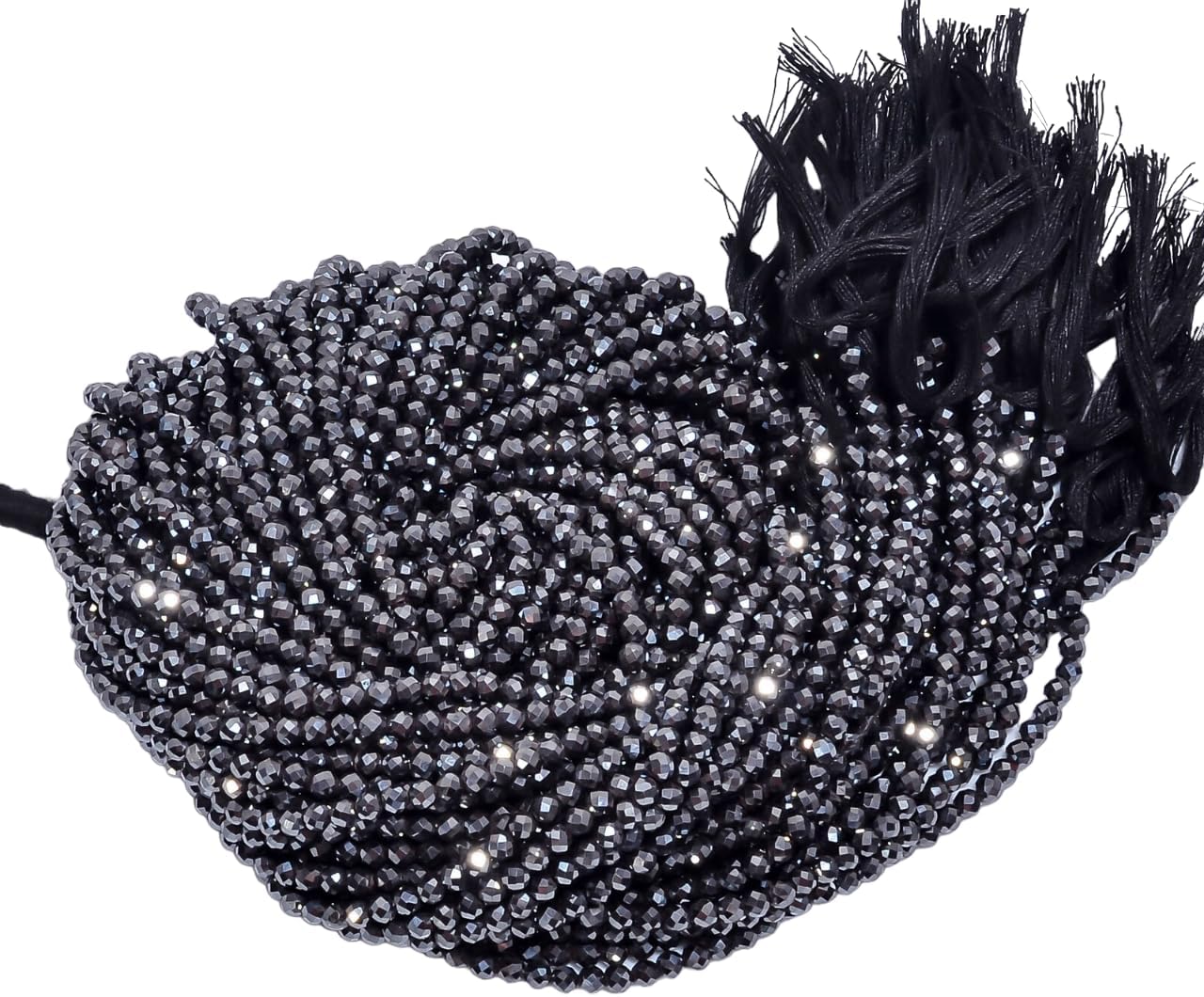 Natural Hematite Gemstone Rondelle Shape Faceted Beads 3X3 mm 100 Strand 13