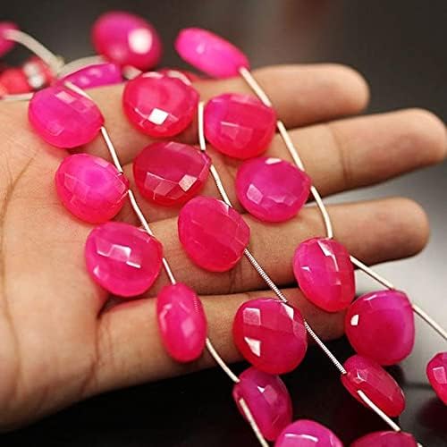 8 inch Strand of Natural Chalcedony 17mm18mm Drop Faceted briolette Beads for DIY Jewelry Making. |BRIO_01642