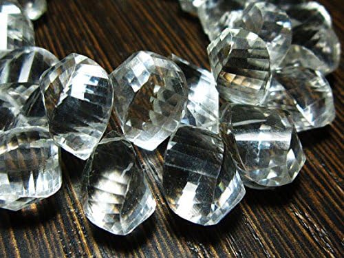 13 inch natural beads strand of 10x6-16x10mm faceted drop rock crystal gemstone beads for DIY jewelry - necklace, bracelet, earring, ring.