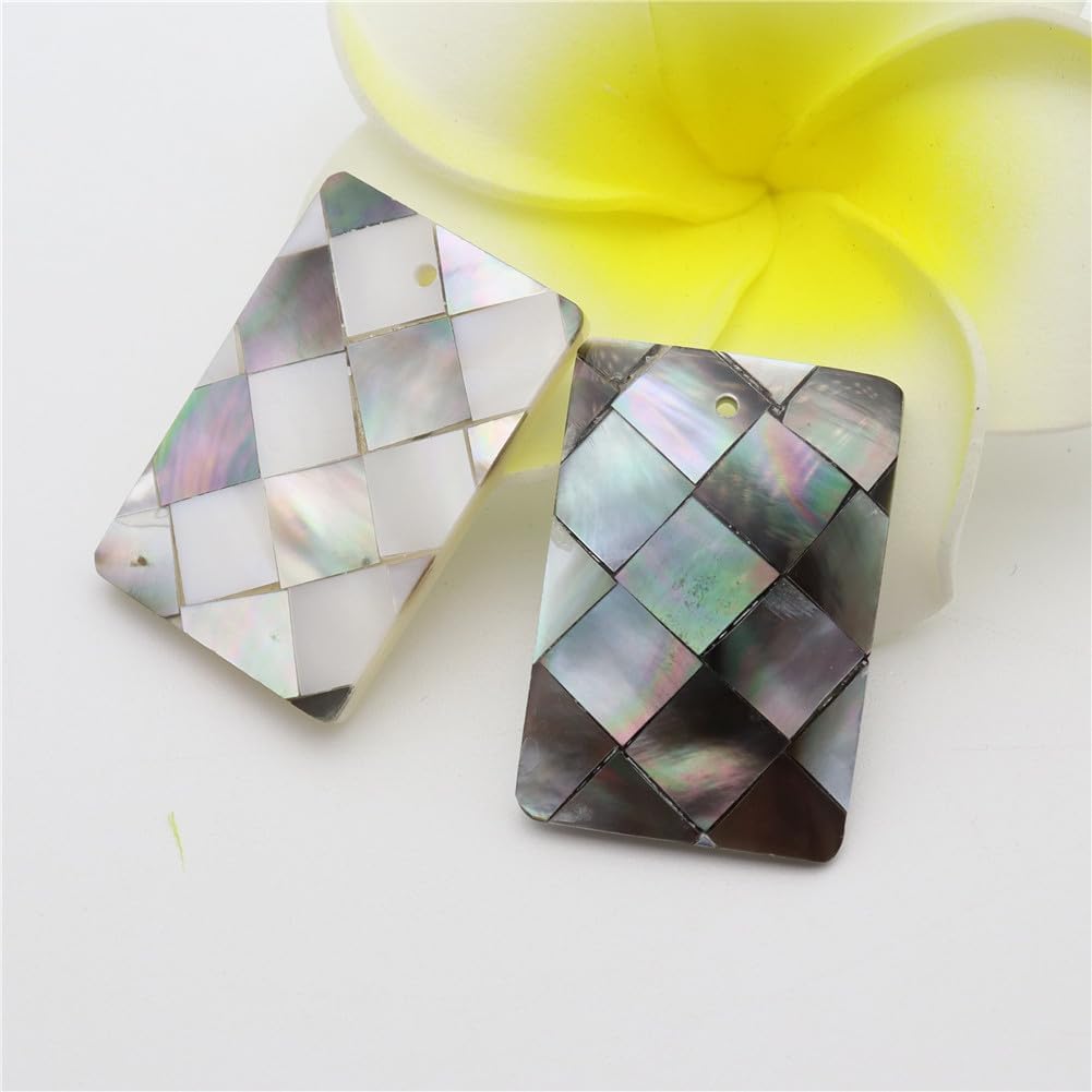 Natural MOP Seawater Shell Beads Splicing Square for Jewelry Making DIY Necklace Earring Bracelet Pendant Surface Plane 100 Pieces