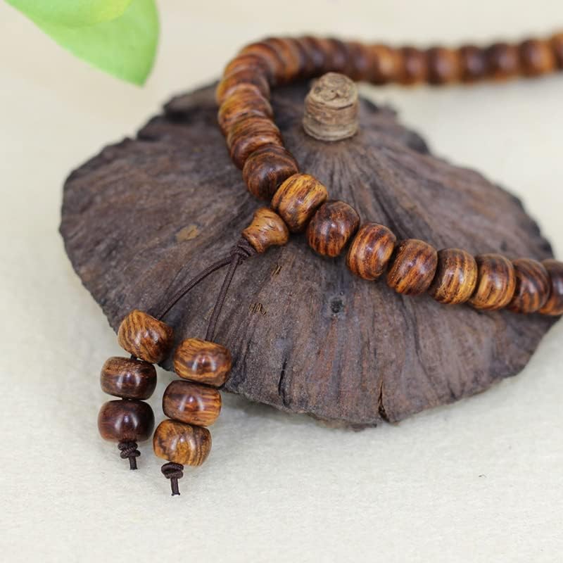 海南黄花梨手串8MM108颗念珠手链海黄木手链长链男女式手串(海南黄花梨6*8珠)