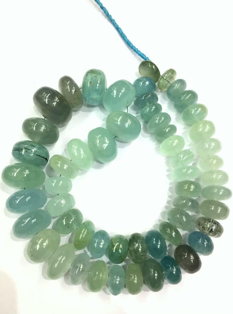 13 inch Strand of Natural gem Aquamarine, 10-16mm rondelle Smooth Beads for DIY Jewelry Making. | Beads_01844