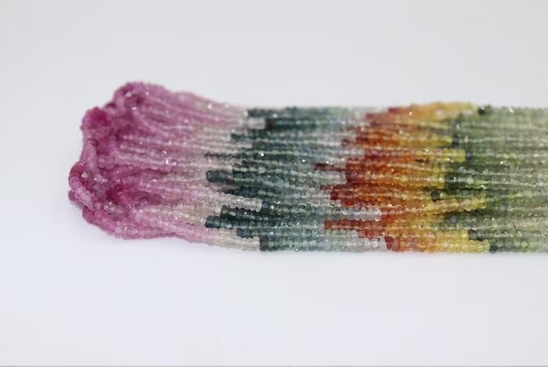 Multi Sapphire Faceted Rondelle Beads 2.5-3 mm Multi Beads Multi Rainbow Beads Multi Sapphire Beads Wholesale Beads