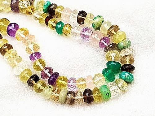 13 inch Strand of Natural gem Multi Gemstone, 8mm rondelle Faceted Beads for DIY Jewelry Making. | Beads_05482
