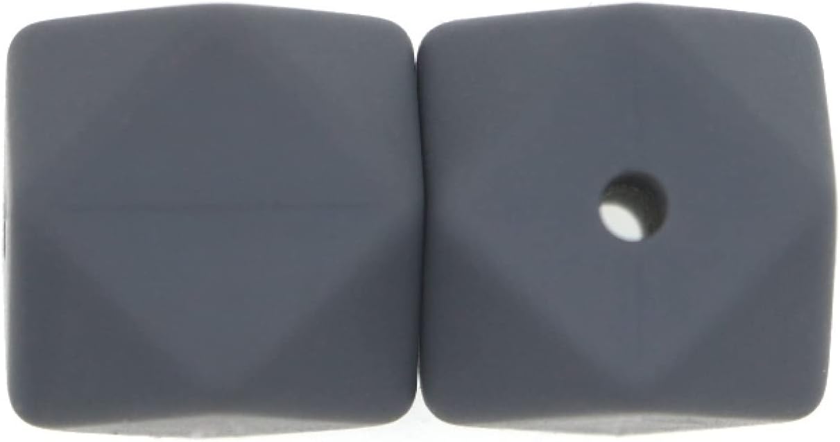 200 Pieces Silicone Beads 17mm, Colorful Hexagon Silicone Beads, Loose Large Hole Silicone Spacer Rubber Beads for Jewelry Making DIY Necklaces Bracelets Crafts (200Pcs Bean Green)