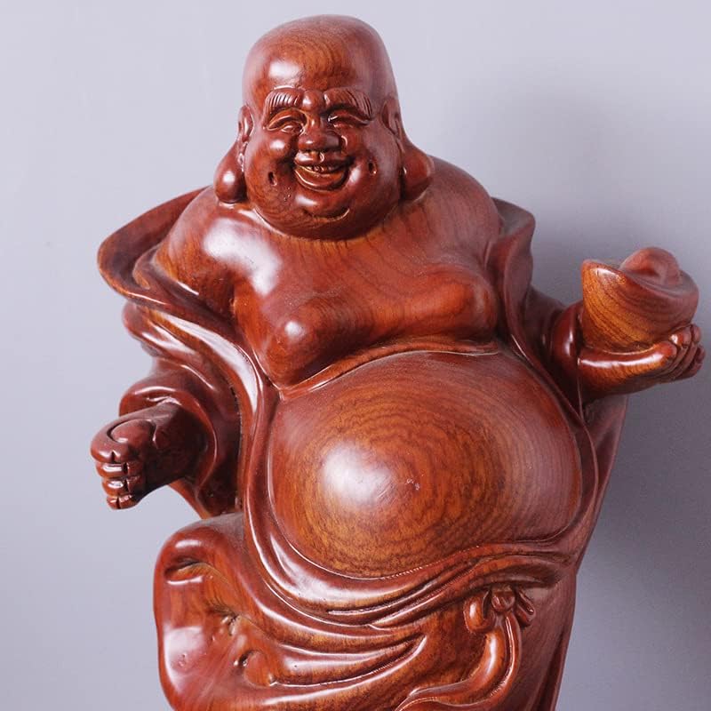 Mascot Wooden Crafts Wood Carving Art Wood Decoration Artwork 刺猬紫檀佛像工艺礼 30 * 16.5 * 12cm 笑口佛大肚弥勒(大肚弥勒30*16.5 * 12cm)