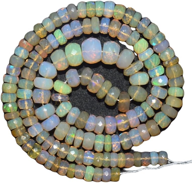 13 inch Strand of Natural gem Opal, 4-8mm rondelle Faceted Beads for DIY Jewelry Making. | Beads_05898