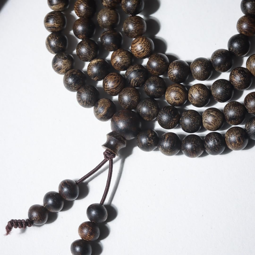Vietnam Nha Trang White Agarwood Burl Old Material 6mm*108 Beads Delicate Jade-Like Full Grain Sinking Grade