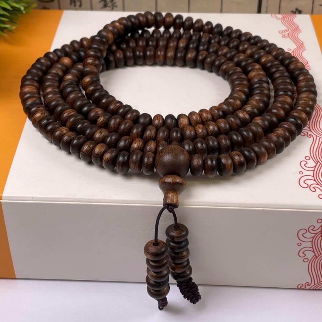 Vietnamese Nha Trang agarwood Abacus Beads and Prayer Beads, Each Piece 5mm*216 Pieces, Dense, Sweet, Cool and Water-Sinking Grade