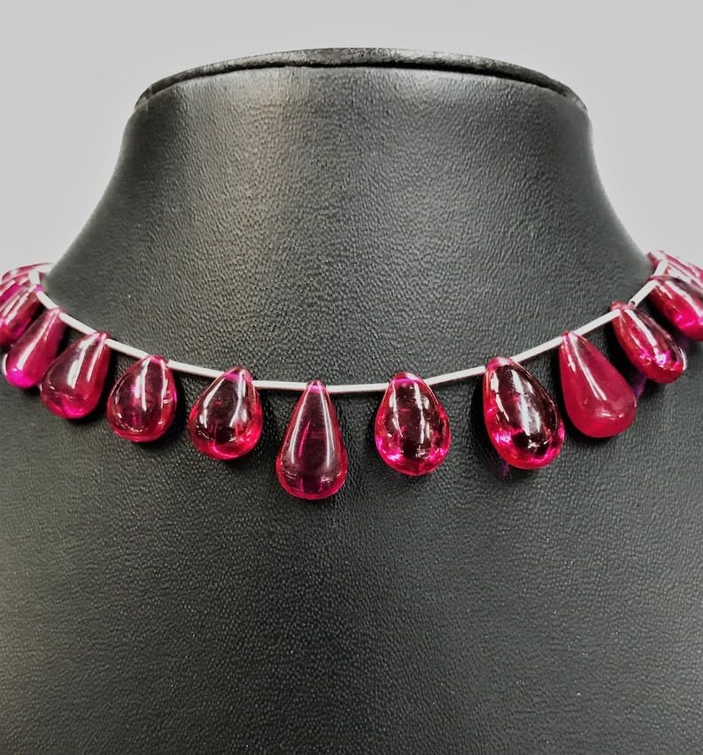 Natural RED Corundum pear soomth Beads 5x10mm 30psc Long String Jewelry Making Gemstone Beads for Necklace Bracelet