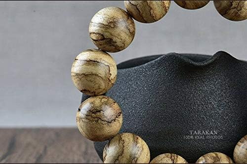 GLW Tarakan Genuine Natural Wild Agarwood Aloewood MALA Prayer Beads 16mm # 4705