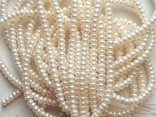 5 Strand Natural Ivory Color Pearls, Natural Fresh Water Corn Pearls, Natural Pearls, Ivory Pearls, 4mm, 16 Inch