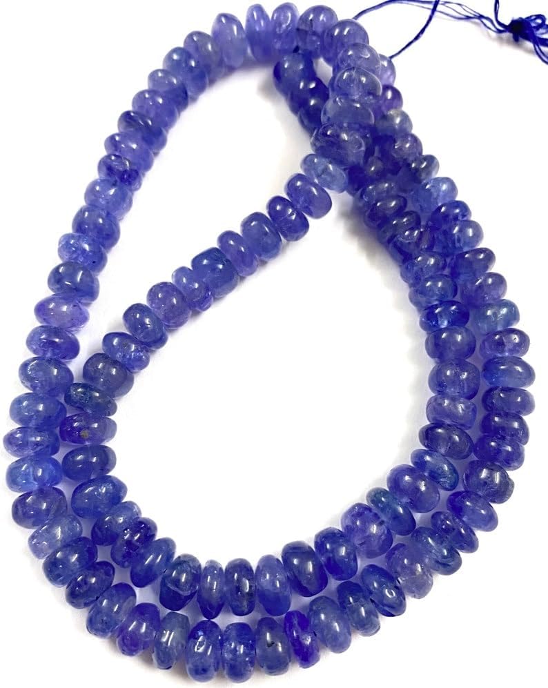 Natural TANZANITE rondelle soomth Beads 6X7 16 inch long string jewelry making gemstone beads for necklace bracelet