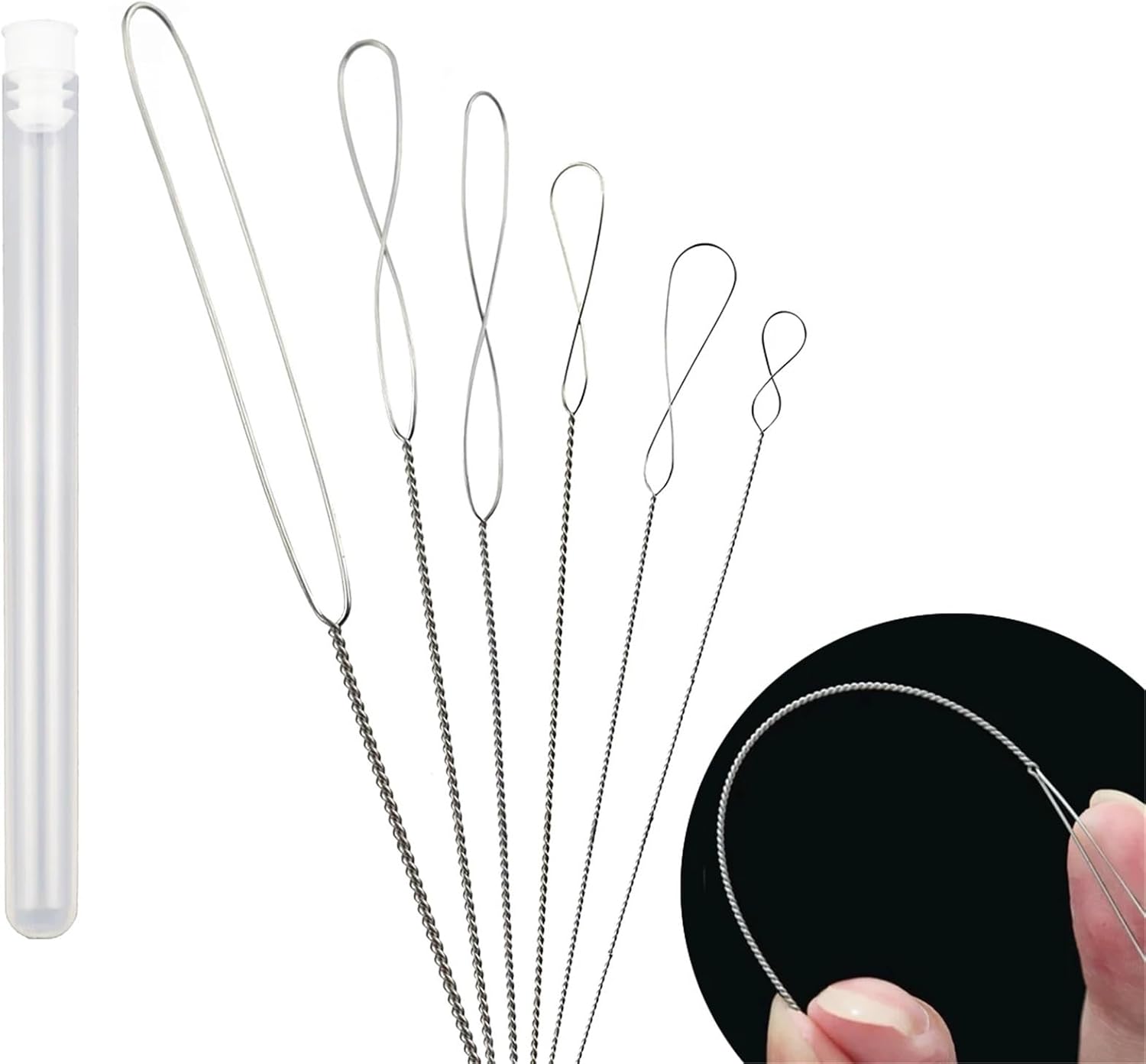 Beading Needles 5/10/20set*6Pcs Twisted Pin Stainless Steel Jewelry Beading Needle for Bracelet Necklace DIY Accessories Tools(20set)