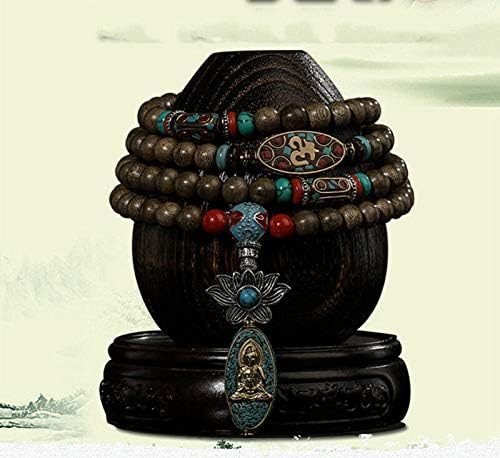 GLW Meditation Malas Prayer Beads Brunei Genuine Wild Agarwood Aloewood 7 mm #4974