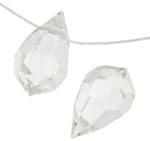144 Pieces 9x15mm Preciosa Czech Crystal Drop Pendant Faceted Drop Clear Beads, Argent Flare