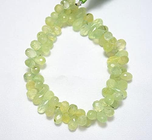 BEADS GEMSTONE Green Chalceny Faceted Tear Drops Beads, Chalceny Cut Drops, Gemstone Beads,7x9mm - 9x14mm Approx 10 Inch Strand Code-HIGH-25313