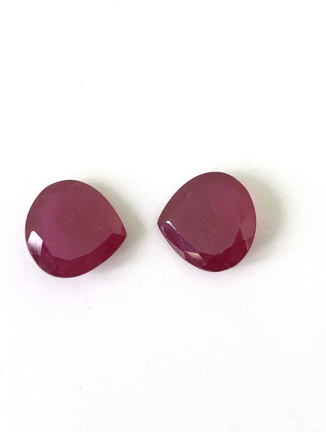 6.22 Ct Pair Deep Red Ruby Heart Shape Size 10 mm Cut Faceted Attractive Quality Fine Loose Gemstone Best For Making Jewelry Earring