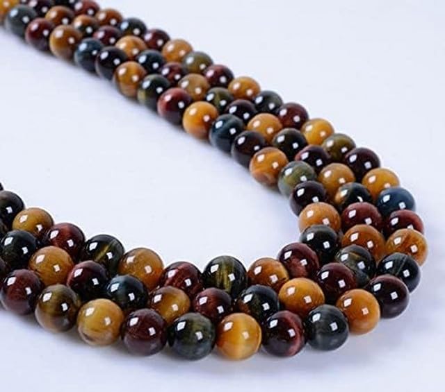 6mm Golden red Blue Tiger Eye Round Ball Loose Gemstone Beads 16