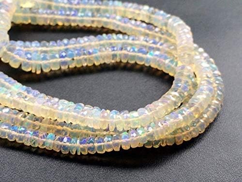 Ethiopian Opal Beads, Welo Opal, AAA Faceted Rondelle Ethiopian Opal Beads, Fire Opal Beads, 3-6mm, 14 Inch