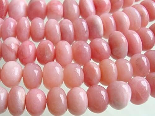 7-8x4-6mm, Peruvian Pink Opal, AA Natural Irregular Rondelle Beads 8