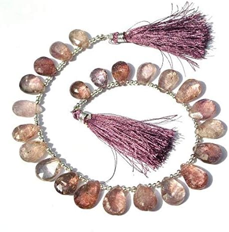 8 Inches Strand. New AHIGHival Natural Moss Amethyst Faceted Pear Briolette Size 13x9-15x10mm Code-HIGH-40856