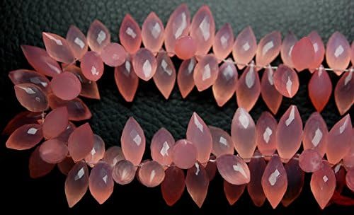 15 pcs, super finest, super rare shape,rose chalcedony faceted dew drops briolettes 13-15mm large size