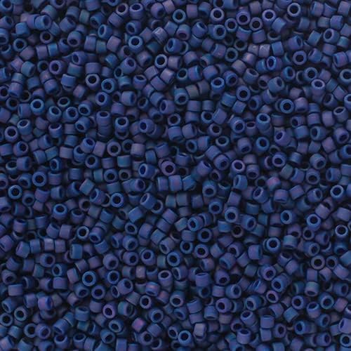 Miyuki Delica 11/0 - Frosted Glazed Rainbow Blue Indigo Matte AB DB2319-250gms Bag of Japanese Glass Beads Bulk Bag of Japanese Glass Beads