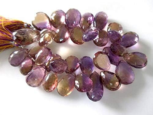 17mm to 27mm AAA Ametrine Faceted Pear Shaped Briolette Beads 8.5 Inch Long Strand. Code-HIGH-48163