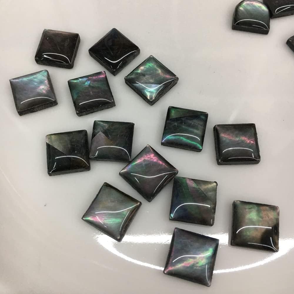 Davitu 100pcs/lot 10mm Natural Square Cabochon Blue Abalone Shell Mother of Pearl Peacock MOP Pearl Shell for DIY Jewelry|Beads| - - (Color: 10mm Square)