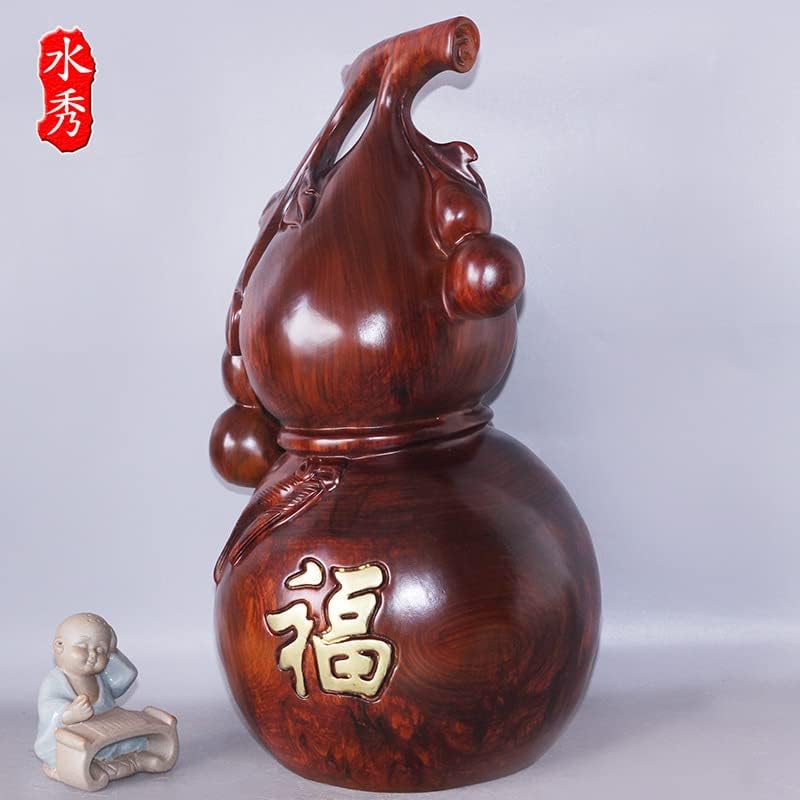 工艺雕刻福禄摆件 风水镇宅 刺猬紫檀葫芦(刺猬紫檀葫芦 37 * 18 * 19cm)