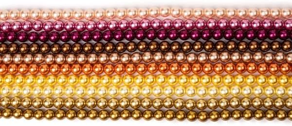 PotomacBeads 500 Pieces Glass Pearls, Warm Tones Collection, 8mm, 10 Colors
